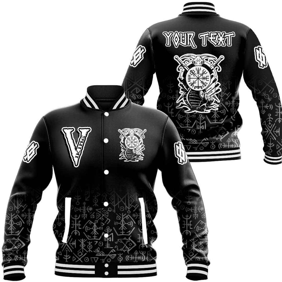 (Custom) Tspinners - Drakkar and Vegvisir Baseball Jacket A35