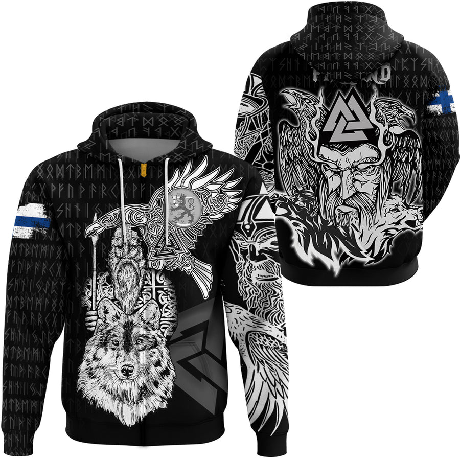 Tspinners Clothing -Viking Finland Odin Zip Hoodie A95