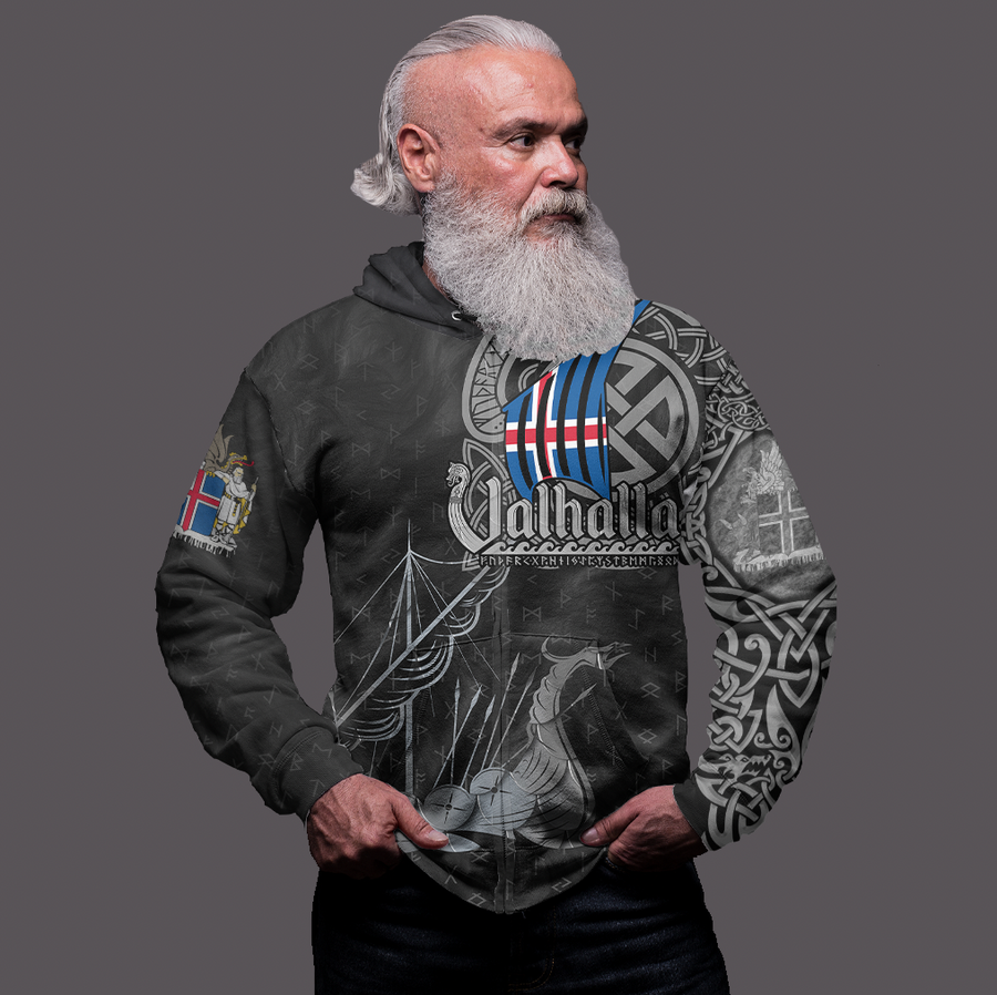 Tspinners Clothing - Viking Iceland Drakkar Zip Hoodie A31
