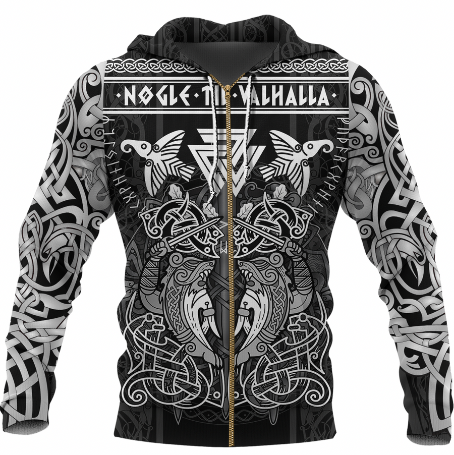 Tspinners Clothing - Viking Valknut Valhalla Celtic Zip Hoodie A31