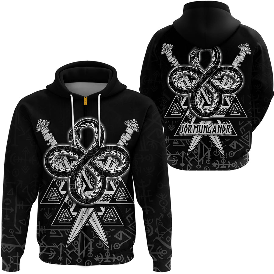 Tspinners Hoodie - JoÌˆrmungandr and Valknut Zip Hoodie A94