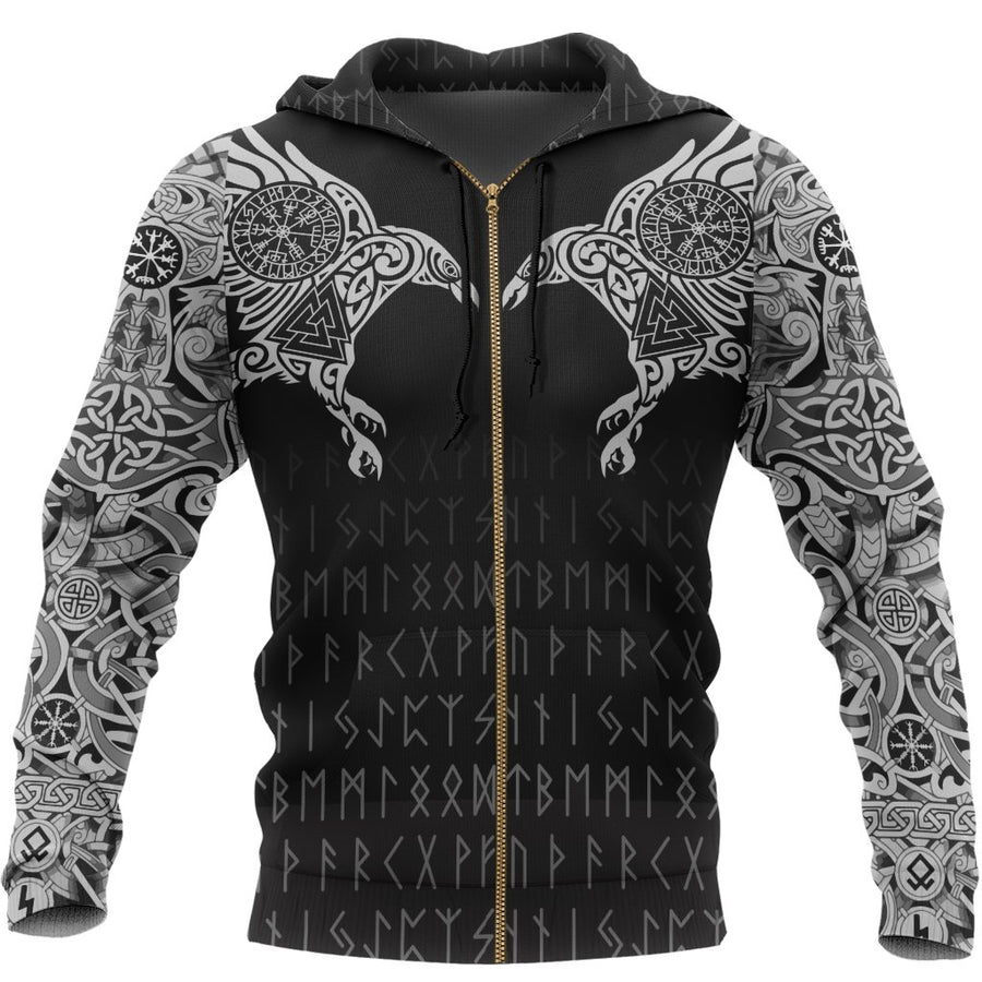 Tspinners Hoodie The Raven Of Odin Tattoo (Zip) A7