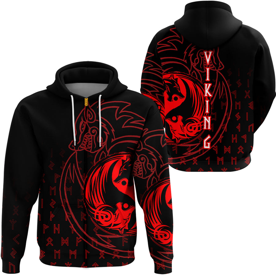 Tspinners Hoodie - Wolf Reds Zip Hoodie A94