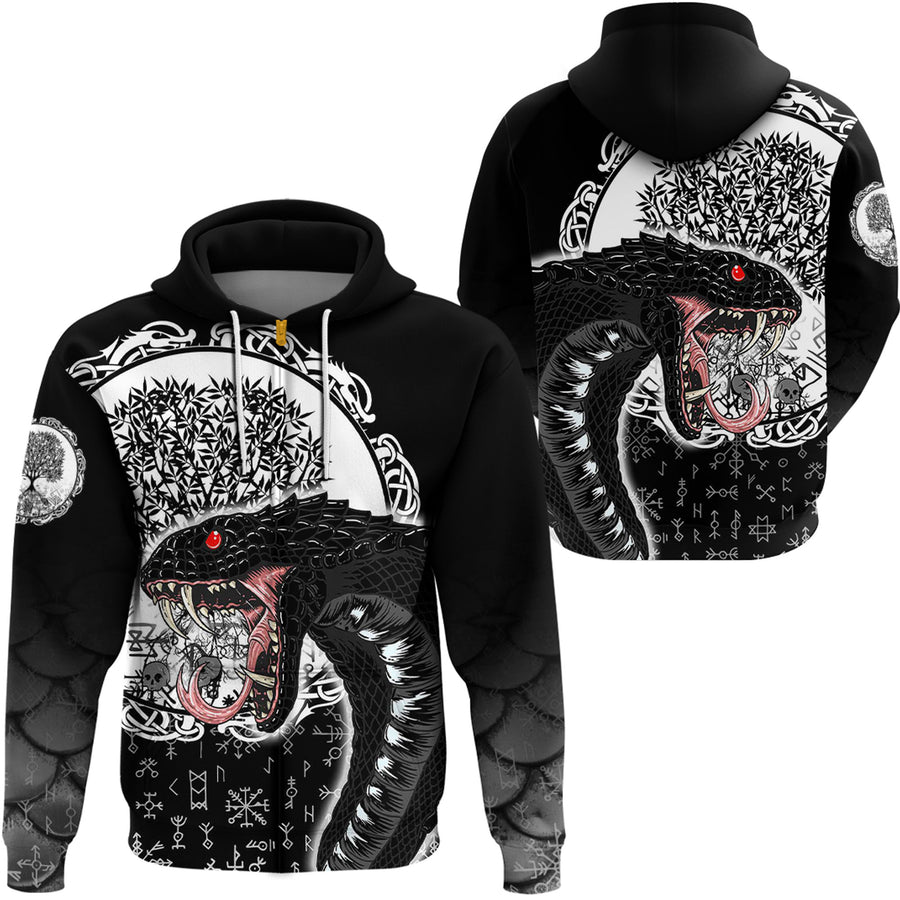 Tspinners Zip Hoodie - Jormungandr and Yggdrasil Zip Hoodie A35
