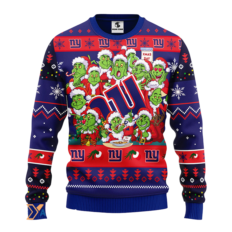 Funny Christmas Ugly Sweater Dark Blue/Red - vibrant and festive