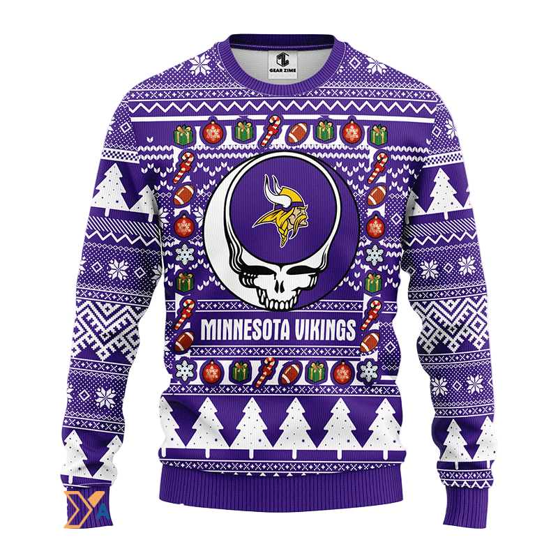 Festive Ugly Christmas Sweater in Violet/White - Cozy Fun Design