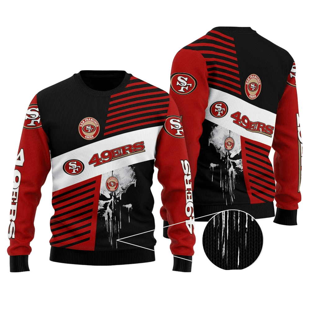 Festive Ugly Sweater Red/Black/White - Christmas Party Pullover