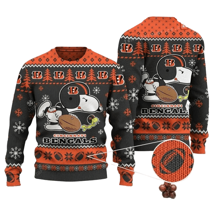 Festive Dog Print Ugly Christmas Sweater Orange/Brown