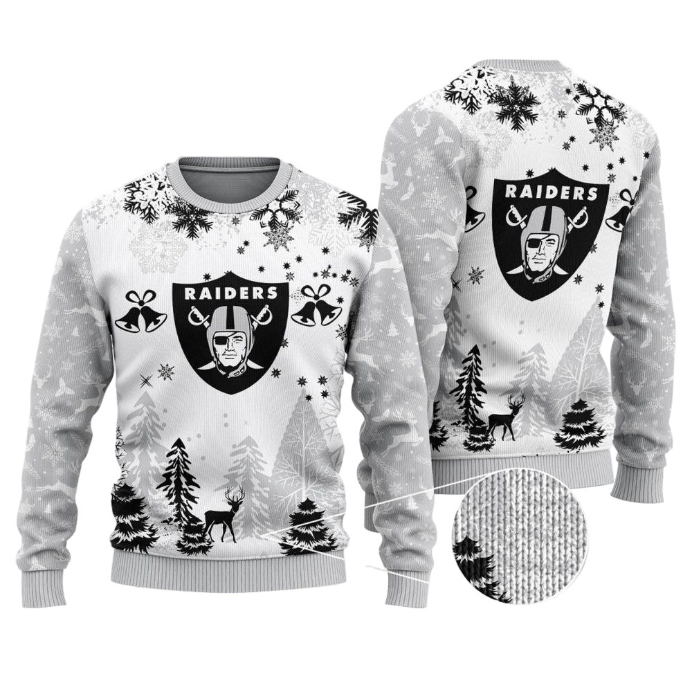 Cozy Christmas Sweater White Grey Ugly Holiday Festive Fun