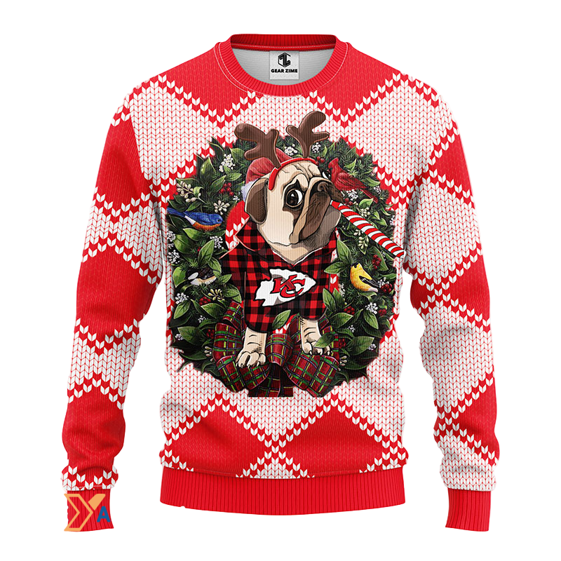 Funny Ugly Christmas Sweater in White/Red | Cozy Holiday Festive Attire