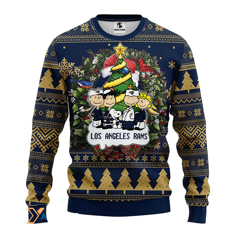 Blue/Beige Dog Graphics Ugly Christmas Sweater - Fun & Festive Design