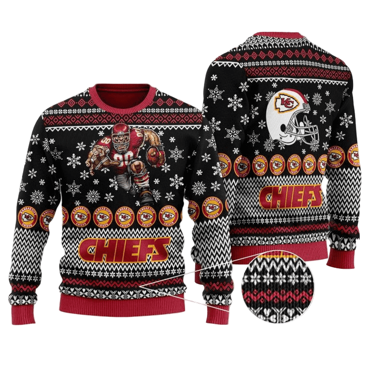 Cozy Holiday Fun Christmas Sweater Red/White/Black
