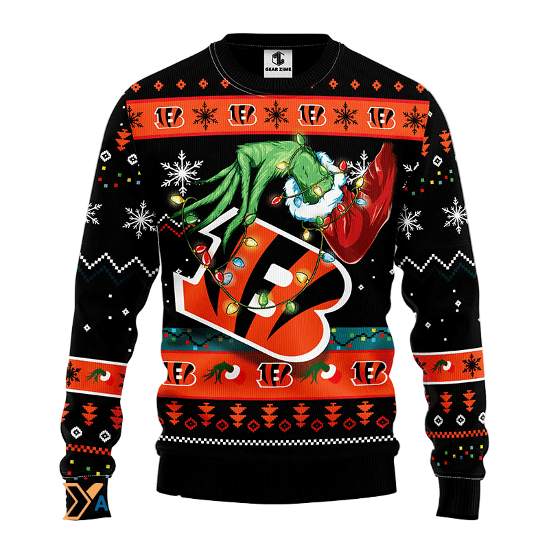 Funny Holiday Sweater Black/Orange, Cozy & Festive
