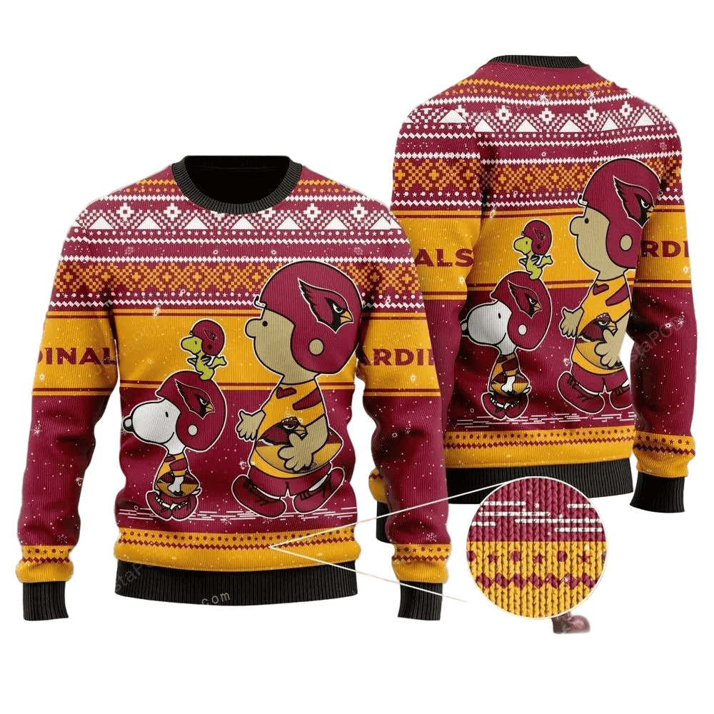 Graphic Dog Red Yellow Ugly Christmas Sweater-Mens Festive Holiday Top