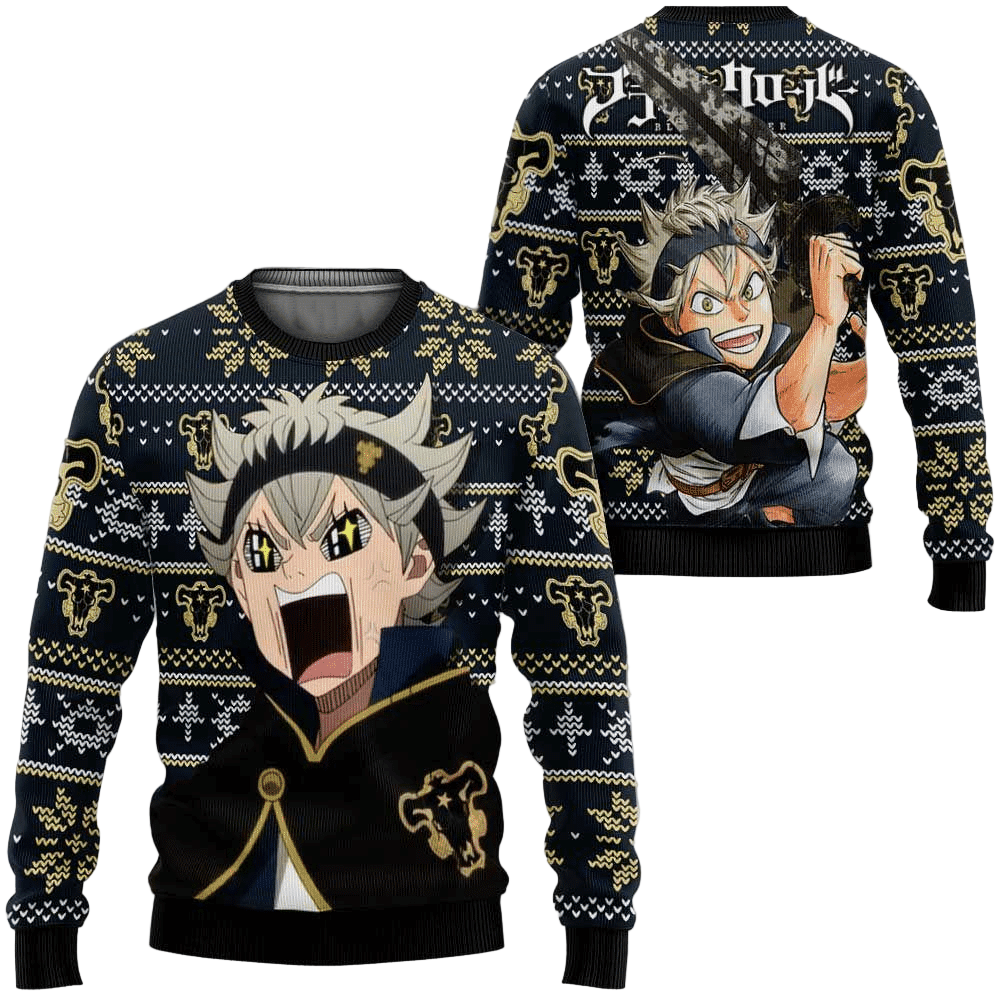 Asta Black Clover Anime Ugly Sweater - Festive Holiday Gifts