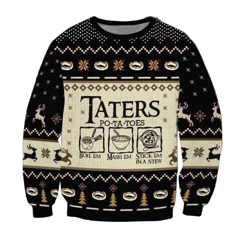 Black Ugly Christmas Sweater Premium Festive Holiday Design