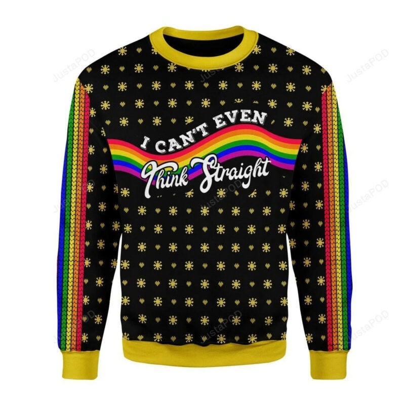 Rainbow Ugly Christmas Sweater Unisex Festive Holiday Apparel