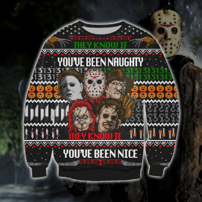 Funny Christmas Horror Ugly Sweater, Festive Comfort & Cheer