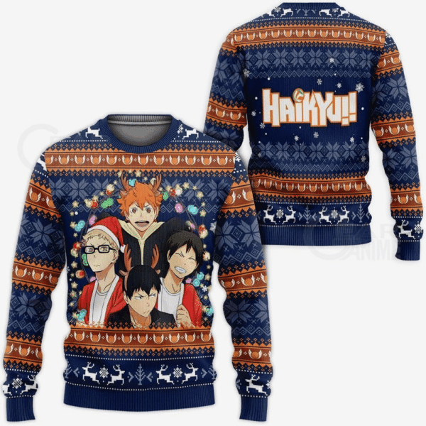 Anime Ugly Christmas Sweater - Festive Holiday Gift for Haikyuu Anime Fans
