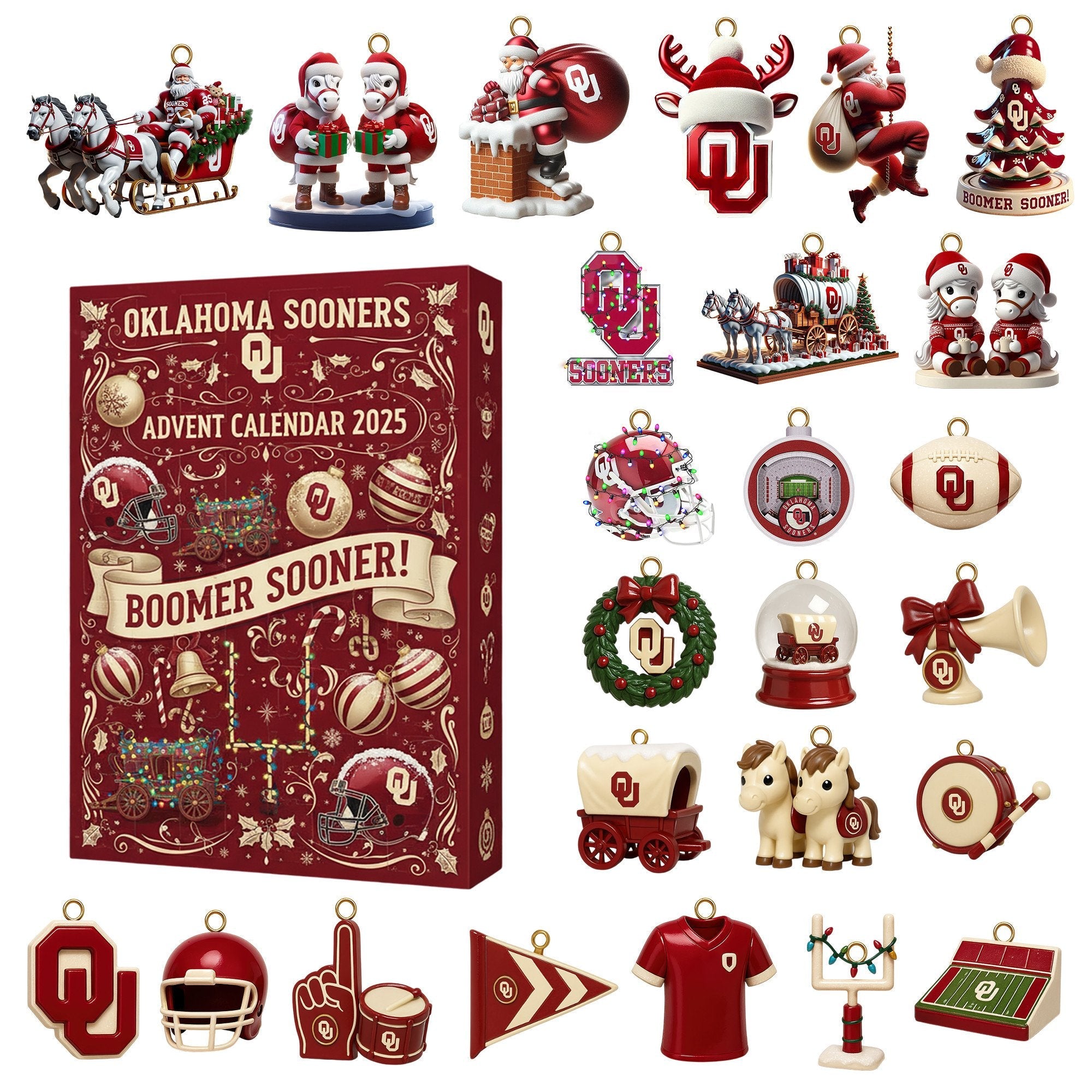 Oklahoma Sooners Premium Advent Calendar 2025 -2D Acrylic