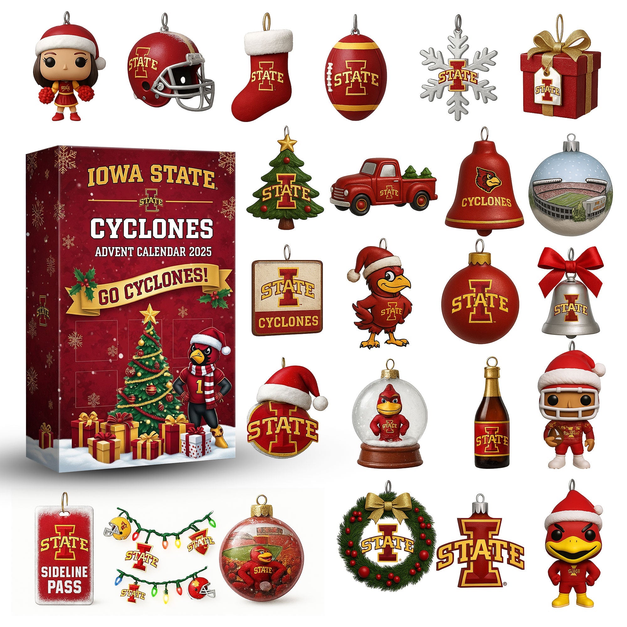 Iowa State Cyclones Premium Advent Calendar 2025 -2D Acrylic