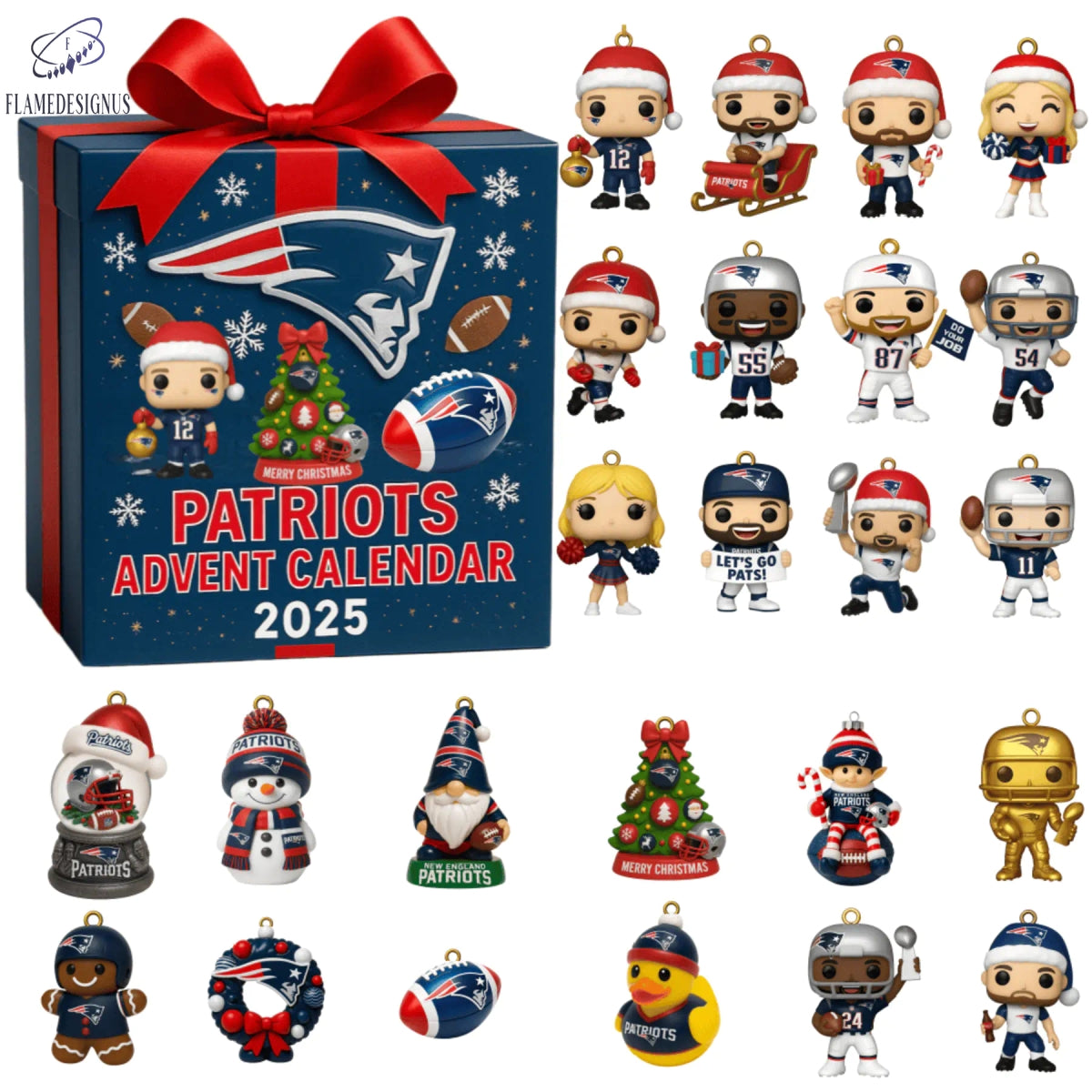 New England Patriots Advent Calendar 2025 -2D Acrylic