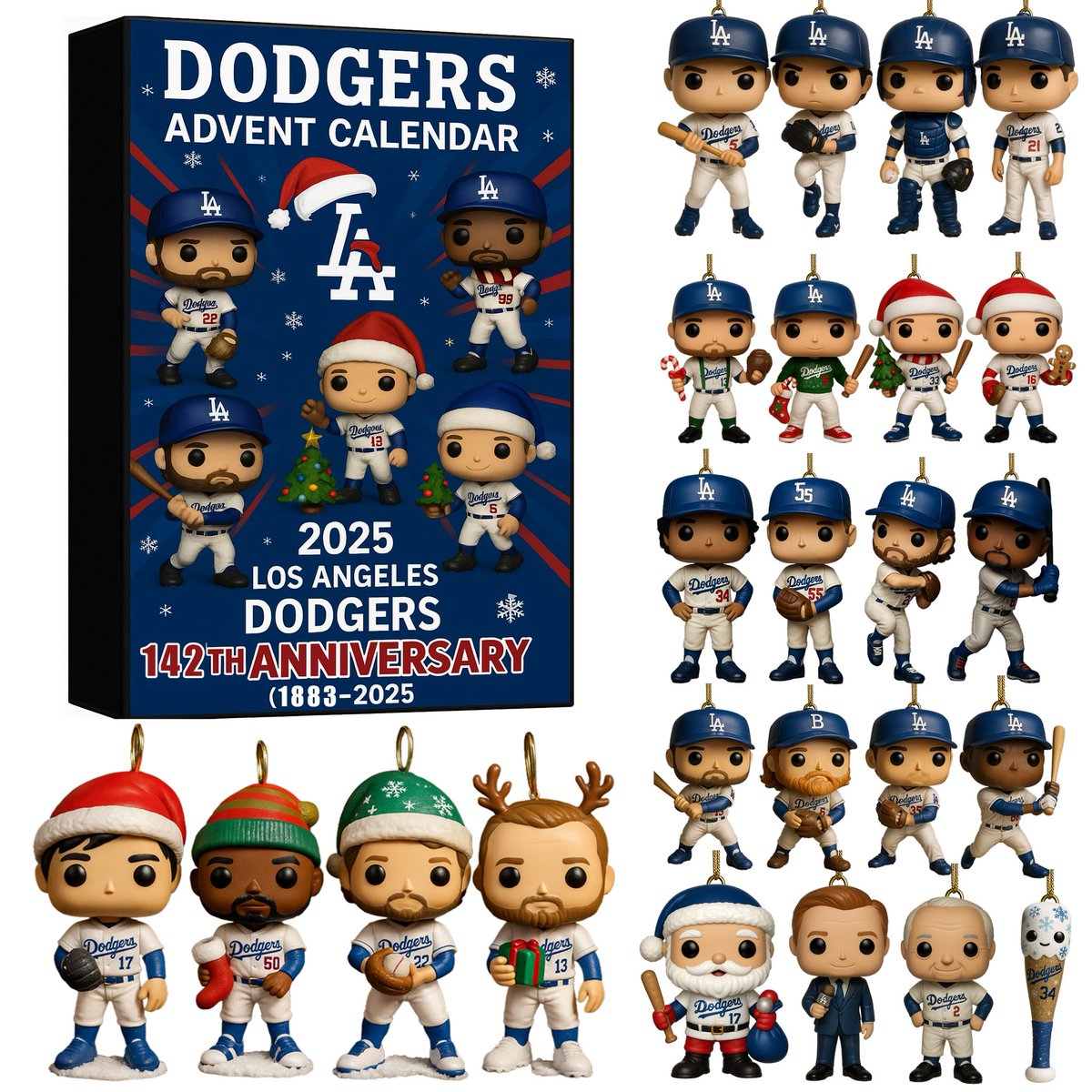 Los Angeles Dodgers 142nd Anniversary Advent Calendar 2025 -2D Acrylic
