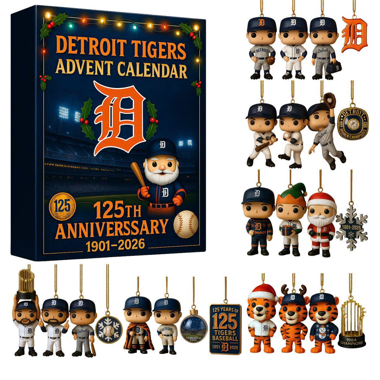 Detroit Tigers Advent Calendar 2025 125TH ANNIVERSARY -2D Acrylic