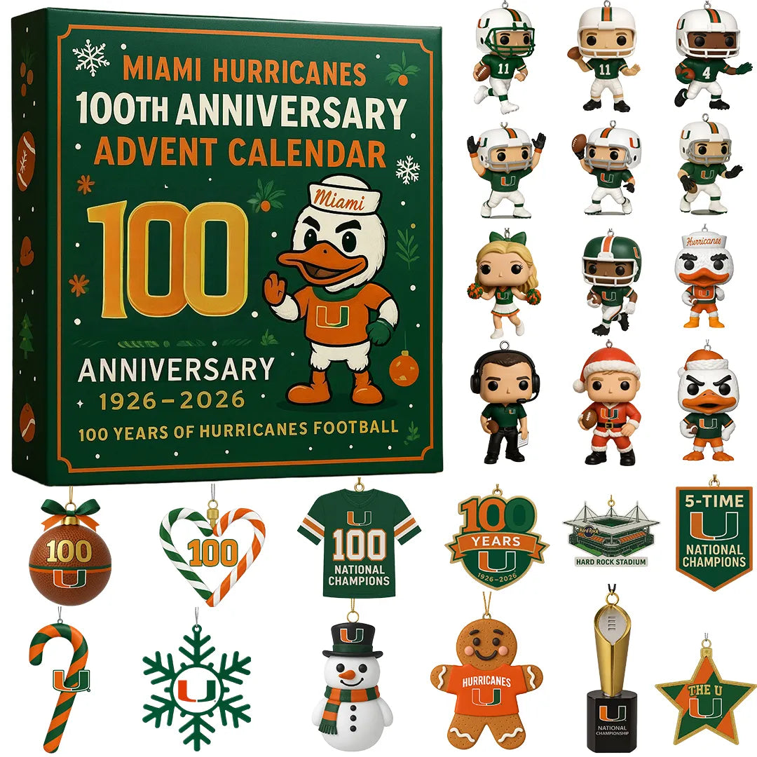 Miami Hurricanes Advent Calendar 2025 -2D Acrylic