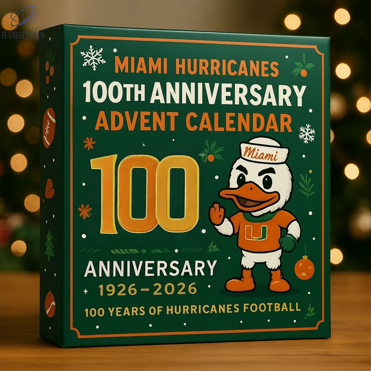 Miami Hurricanes 100th Anniversary Advent Calendar -2D Acrylic