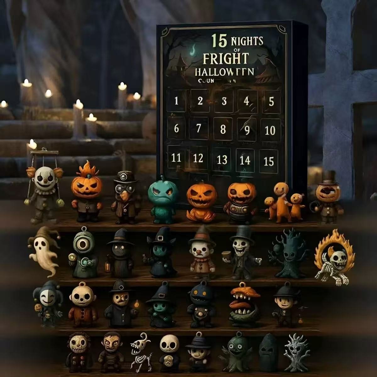 31 Nights Fright Halloween Countdown Box Advent Calendar -2D Acrylic