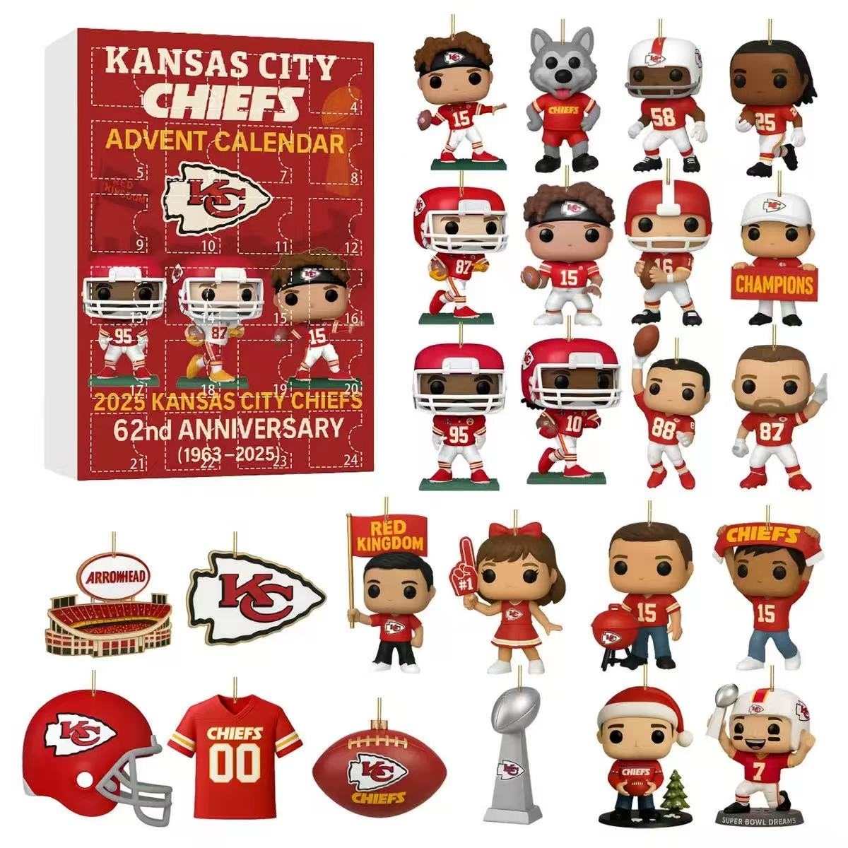 Kansas City CHIEFS Advent Calendar 2025 -2D Acrylic
