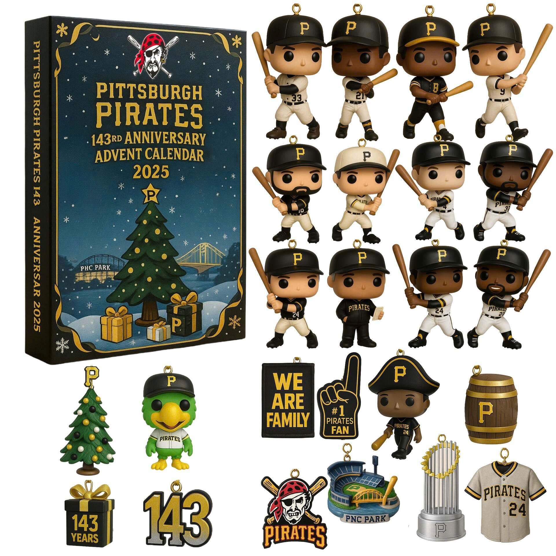 Pittsburgh Pirates Advent Calendar 2025 143TH ANNIVERSARY -2D Acrylic