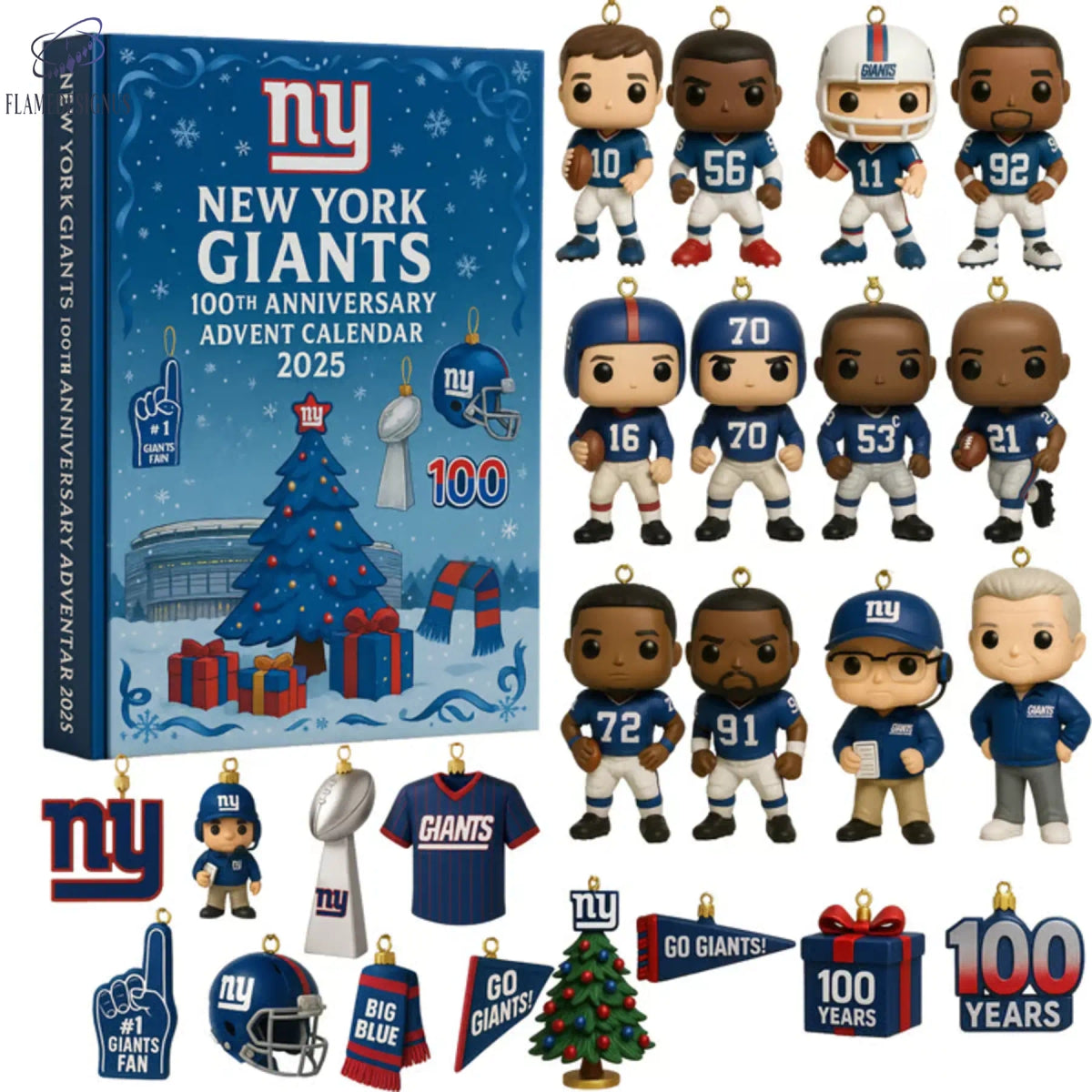 New York Giants 100th Anniversary Advent Calendar 2025 -2D Acrylic
