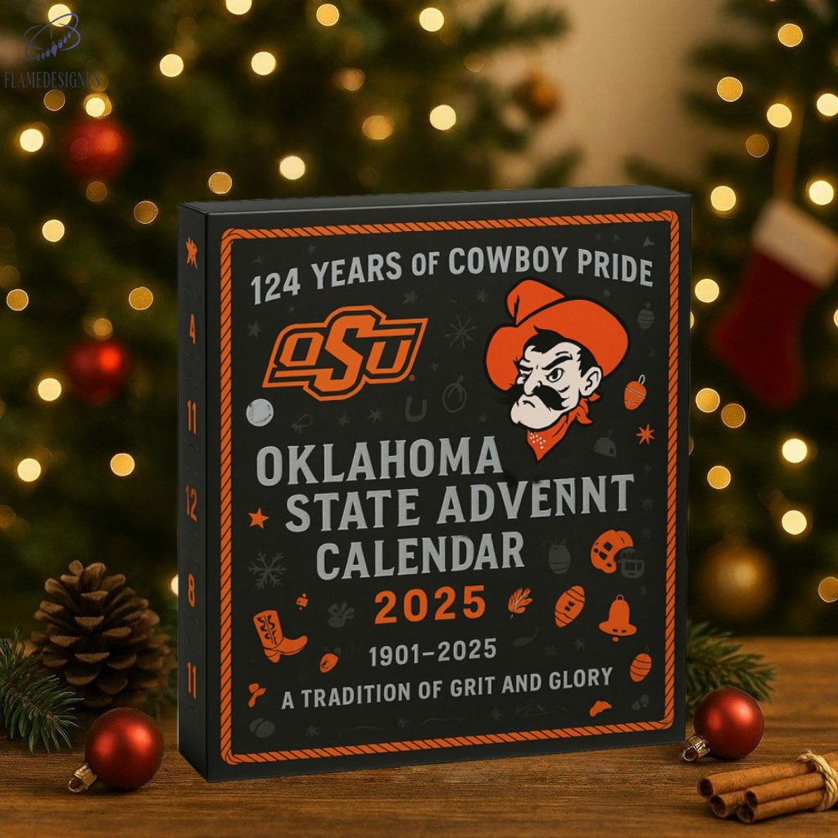 Oklahoma State Cowboys 124th Anniversary Advent Calendar -2D Acrylic
