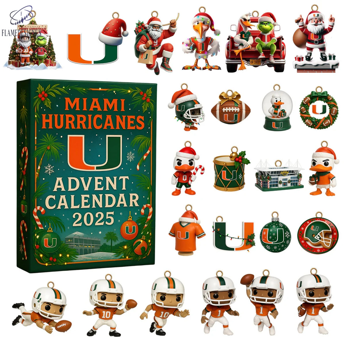 Miami Hurricanes 2025 Advent Calendar -2D Acrylic
