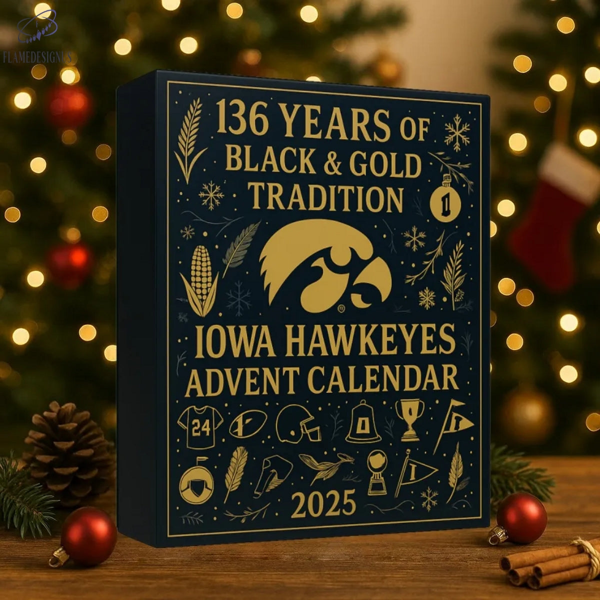 Iowa Hawkeyes 136 Years Of Black & Gold Advent Calendar -2D Acrylic