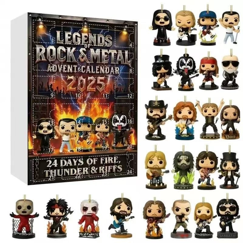 Legends Rock & Metal Advent Calendar | Countdown Gift Box -2D Acrylic