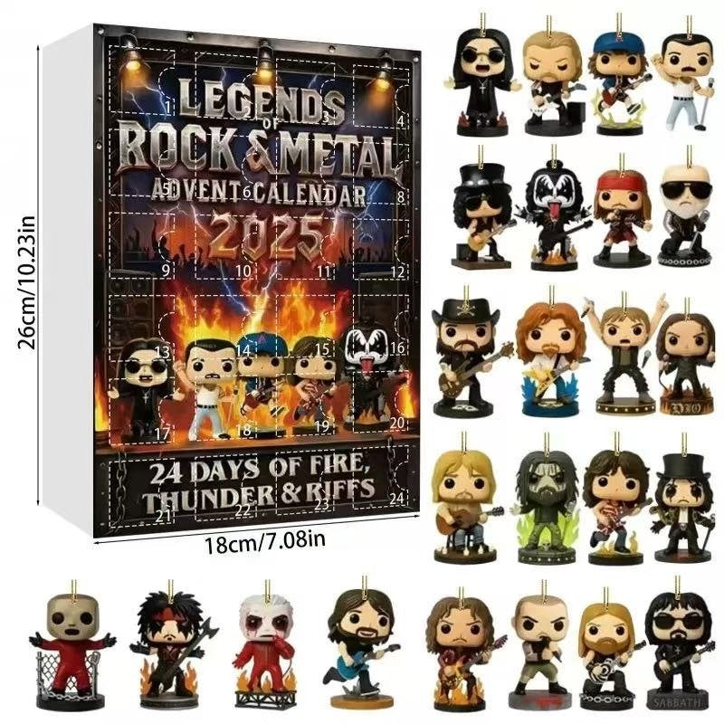Legends Rock & Metal Advent Calendar | Countdown Gift Box -2D Acrylic