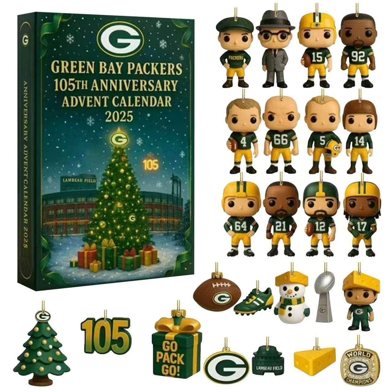 Green Bay Packers 105th Anniversary Advent Calendar 2025 (Limited Edition) -2D Acrylic