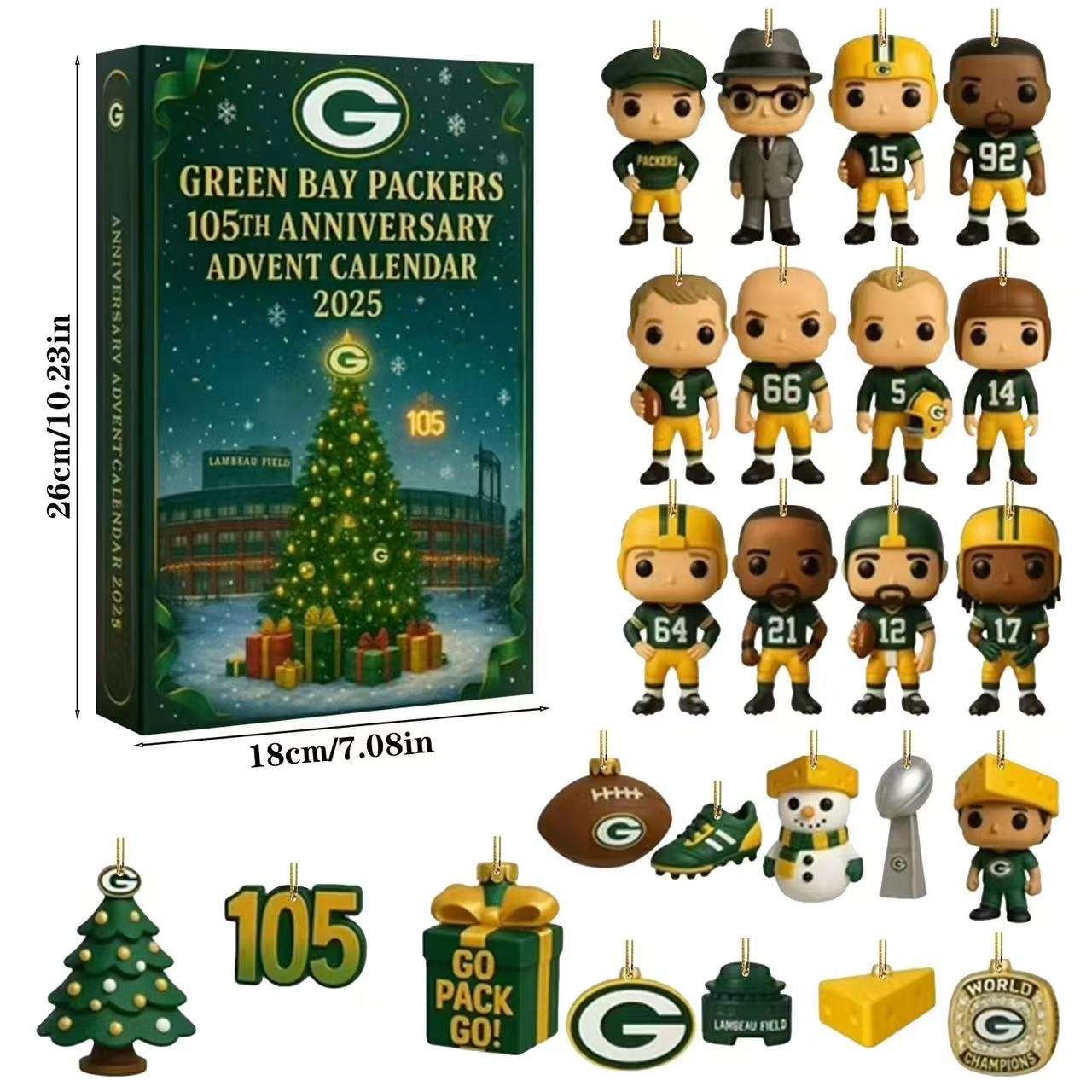 Green Bay Packers 105th Anniversary Advent Calendar 2025 (Limited Edition) -2D Acrylic