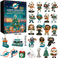 Miami Dolphins 60th Anniversary Advent Calendar 2025 e??? 24 Gifts Inside! -2D Acrylic