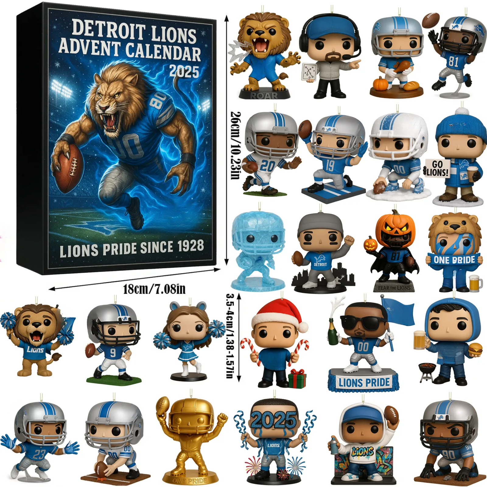 e??? Detroit Lions Advent Calendar 2025 -2D Acrylic