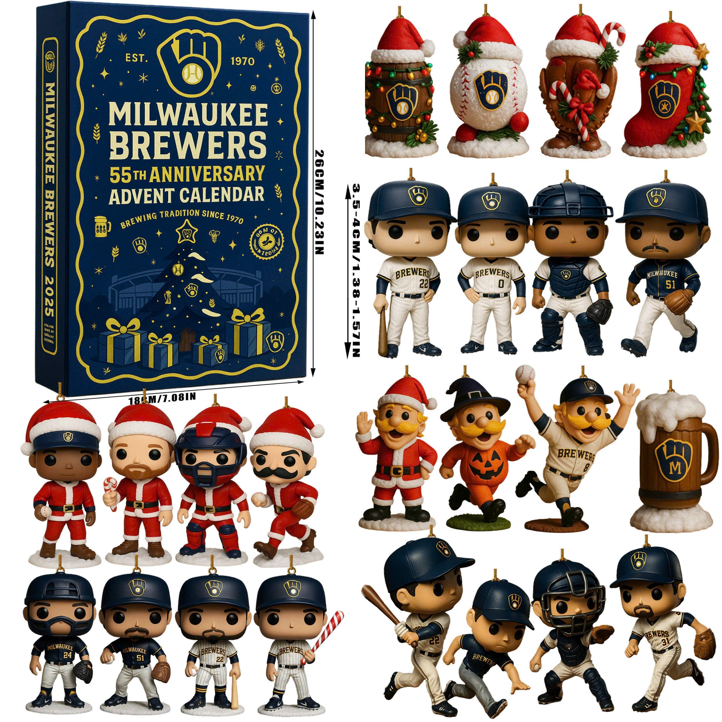 Milwaukee Brewers Advent Calendar 2025 55TH ANNIVERSARY -2D Acrylic