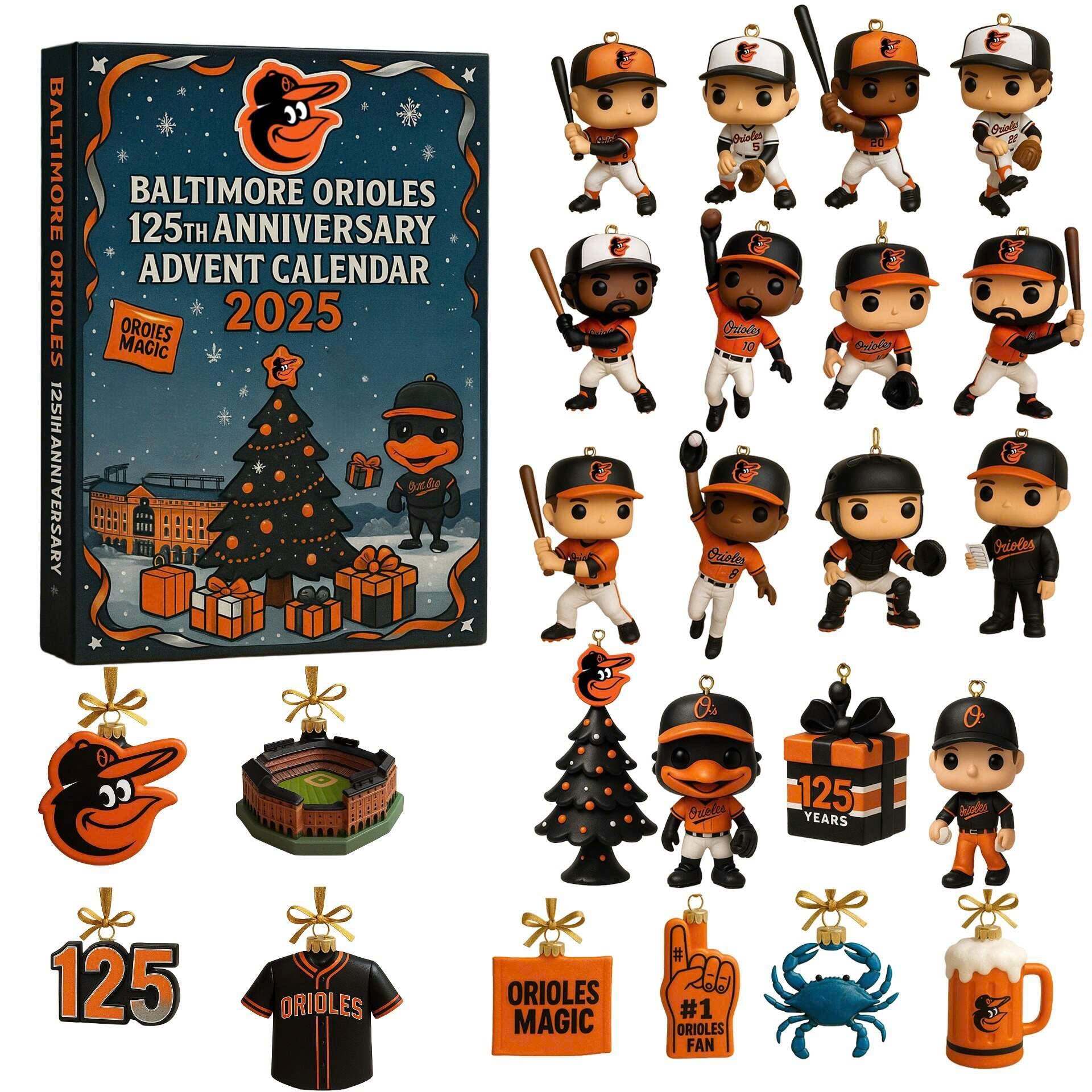 Baltimore Orioles Advent Calendar 2025 125TH ANNIVERSARY -2D Acrylic
