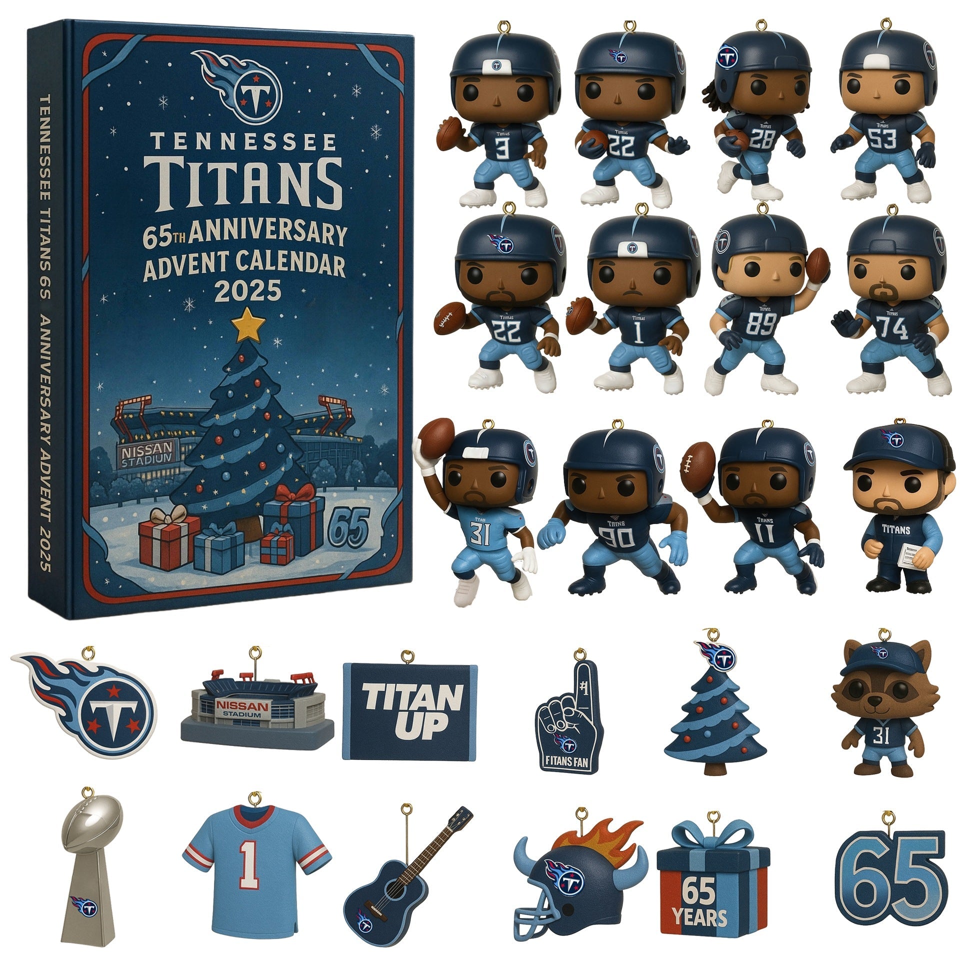 Tennessee Titans 65th Anniversary Advent Calendar 2025 -2D Acrylic