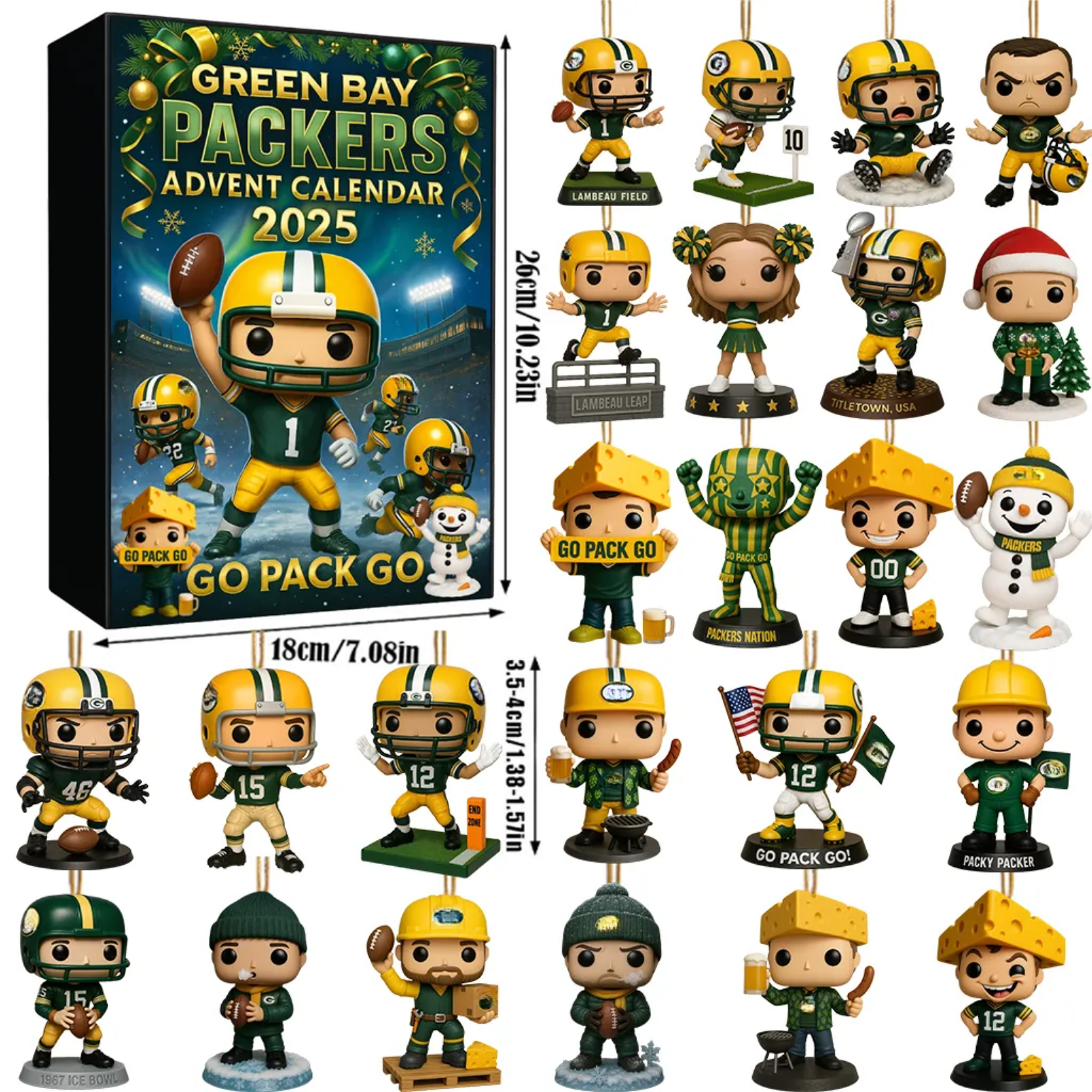 e??? Green Bay Packers Advent Calendar 2025 -2D Acrylic