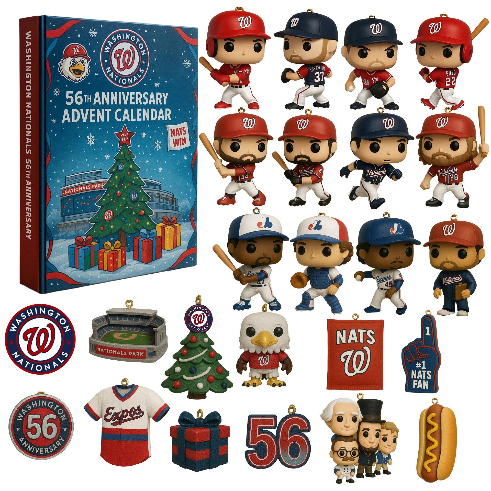 Washington Nationals Advent Calendar 2025 56TH ANNIVERSARY -2D Acrylic