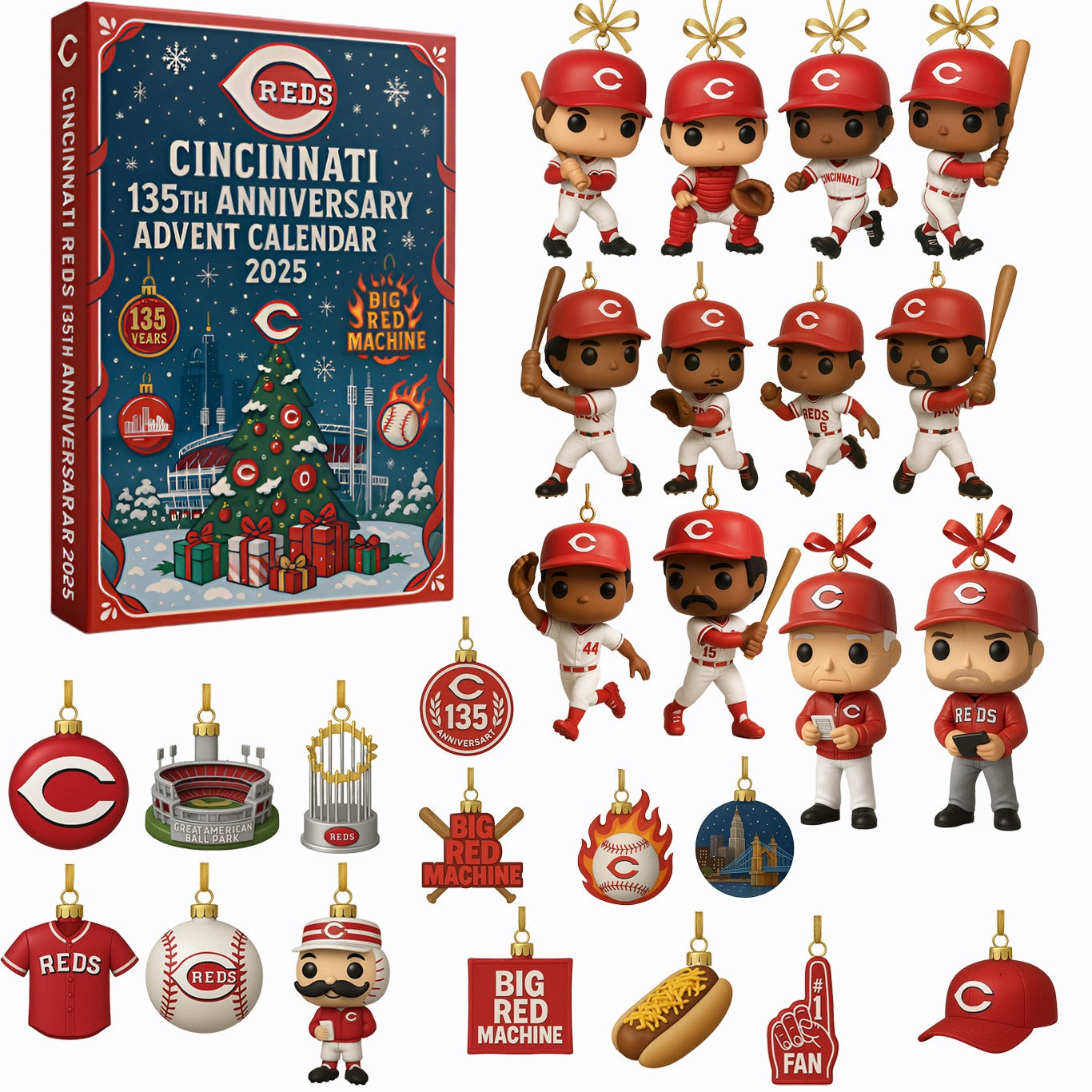 Cincinnati Reds Advent Calendar 2025 50TH ANNIVERSARY -2D Acrylic