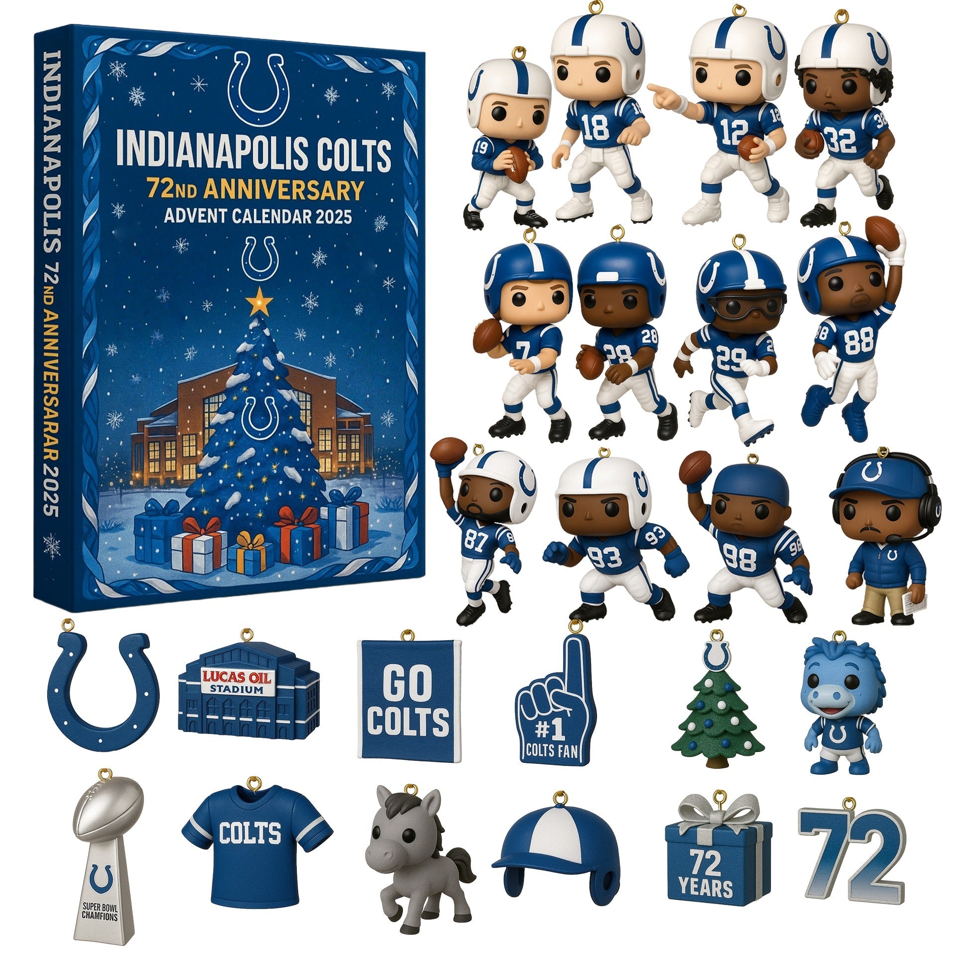 Indianapolis Colts 72nd Anniversary Advent Calendar 2025 -2D Acrylic